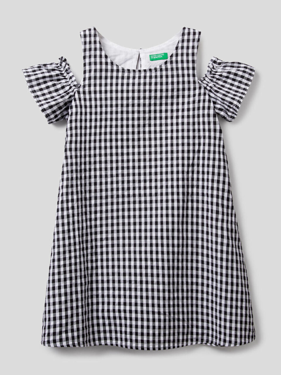 Vichy pattern A-line dress image number 1