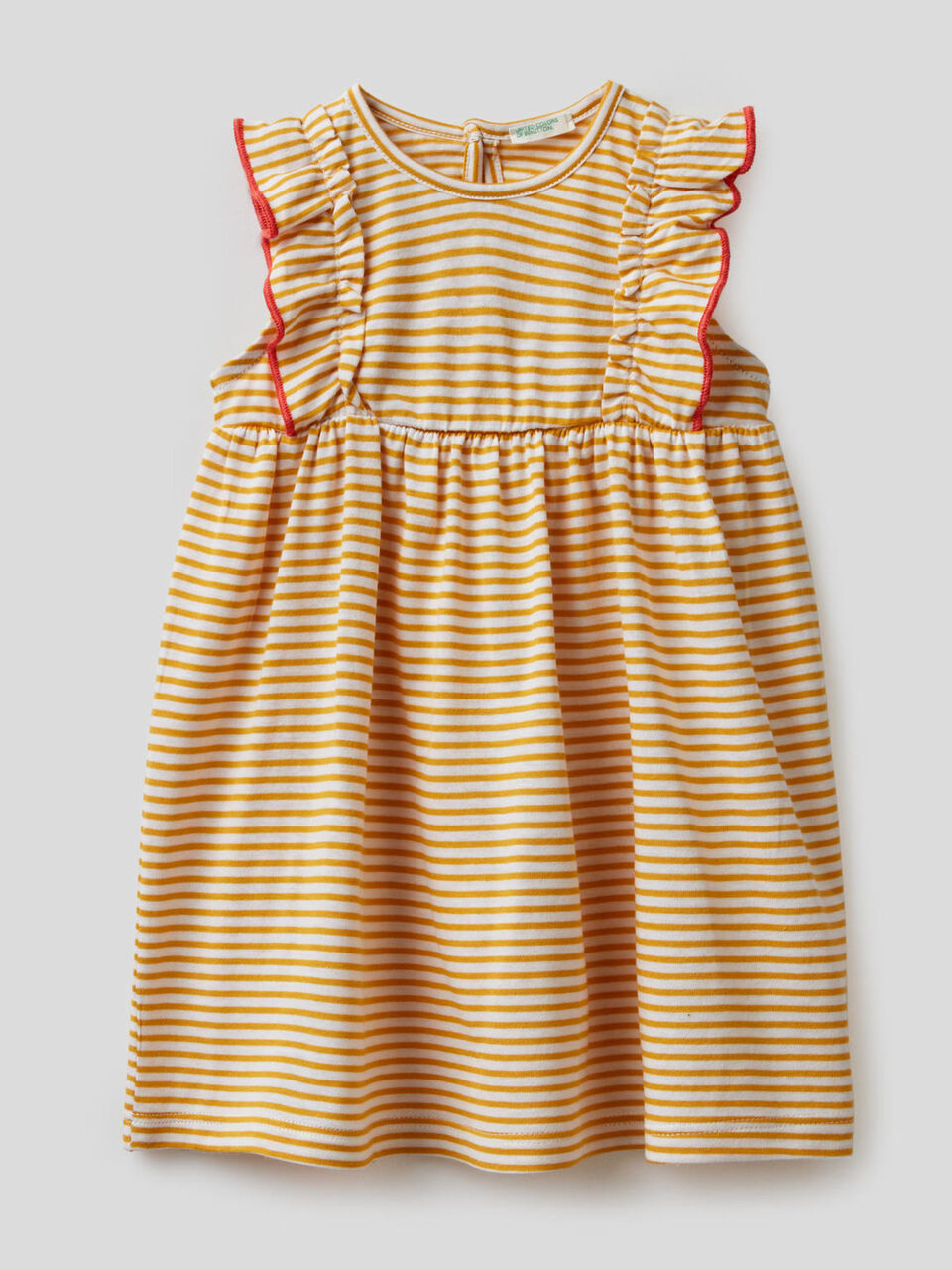 Striped dress in 100% organic cotton image number 1