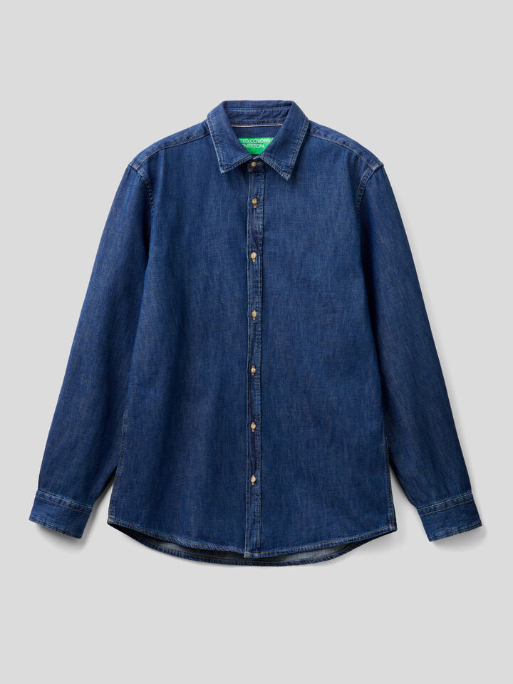 Jean shirt in 100% cotton image number 1