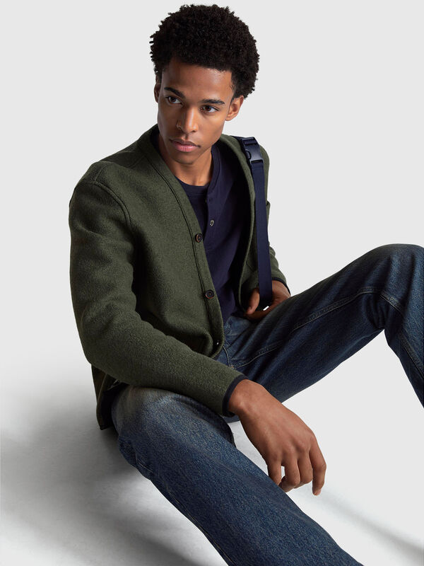 Jacket with pockets in viscose and wool blend Jacket with pockets in viscose and wool blend Men