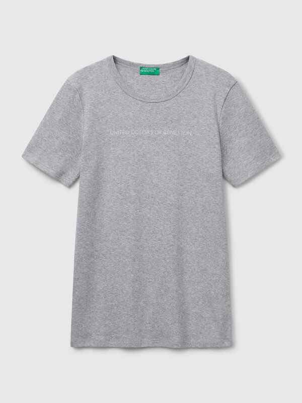 T-shirt in 100% cotton with glitter print logo Women