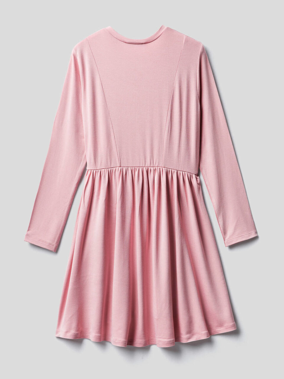 Long sleeve solid colored dress image number 2