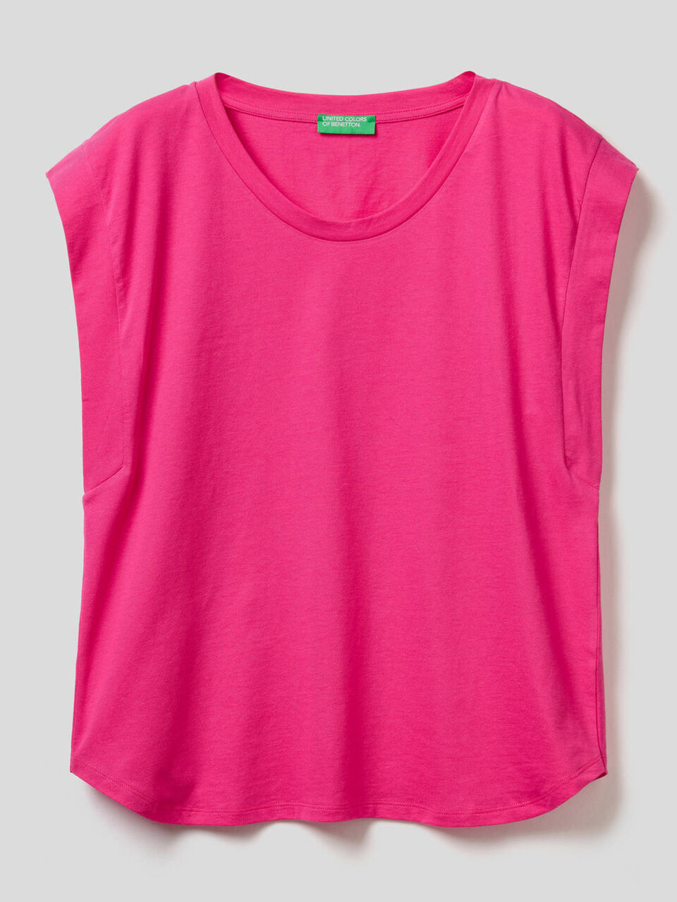 Cotton t-shirt with cap sleeves image number 1