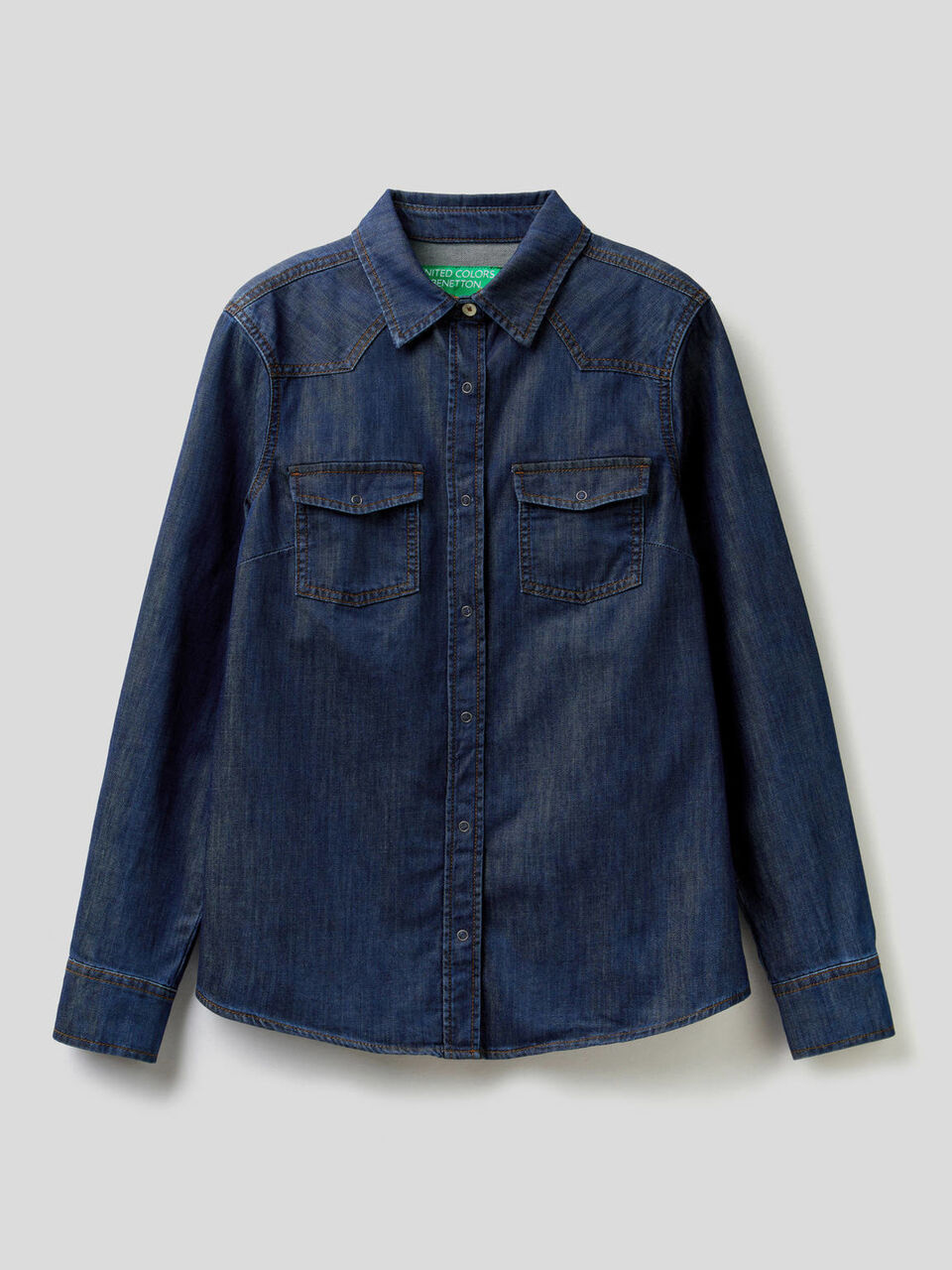 Western style denim shirt image number 1