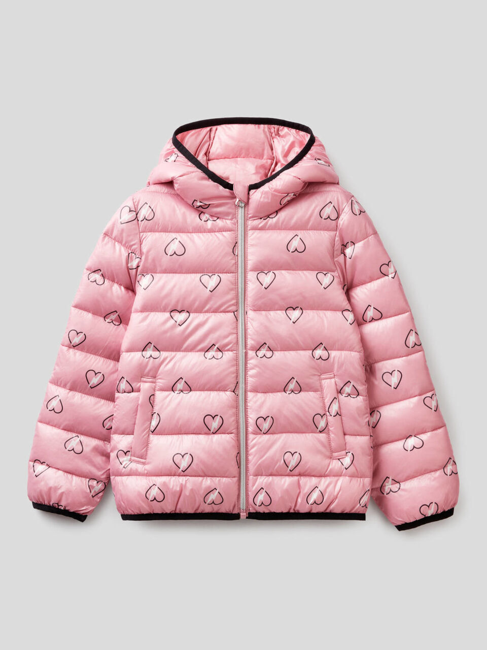 Pattern print padded jacket image number 1