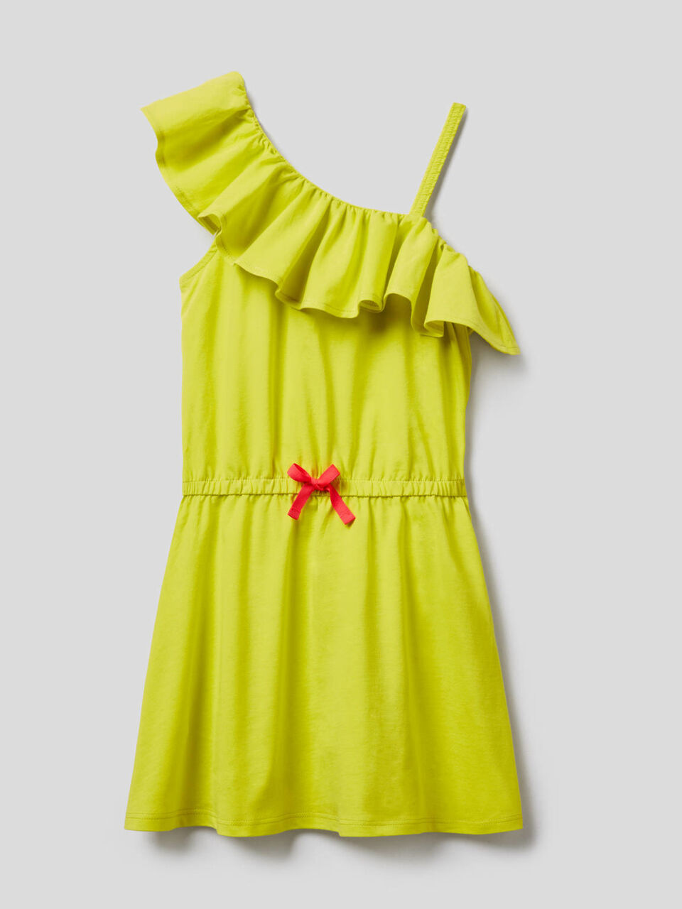 One-shoulder dress with frill image number 1