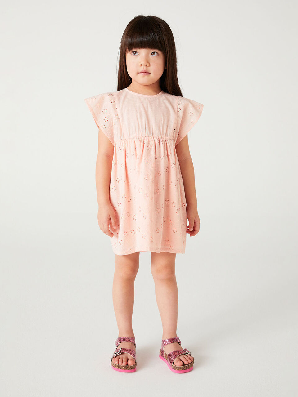 Short dress in broderie anglaise image number 1