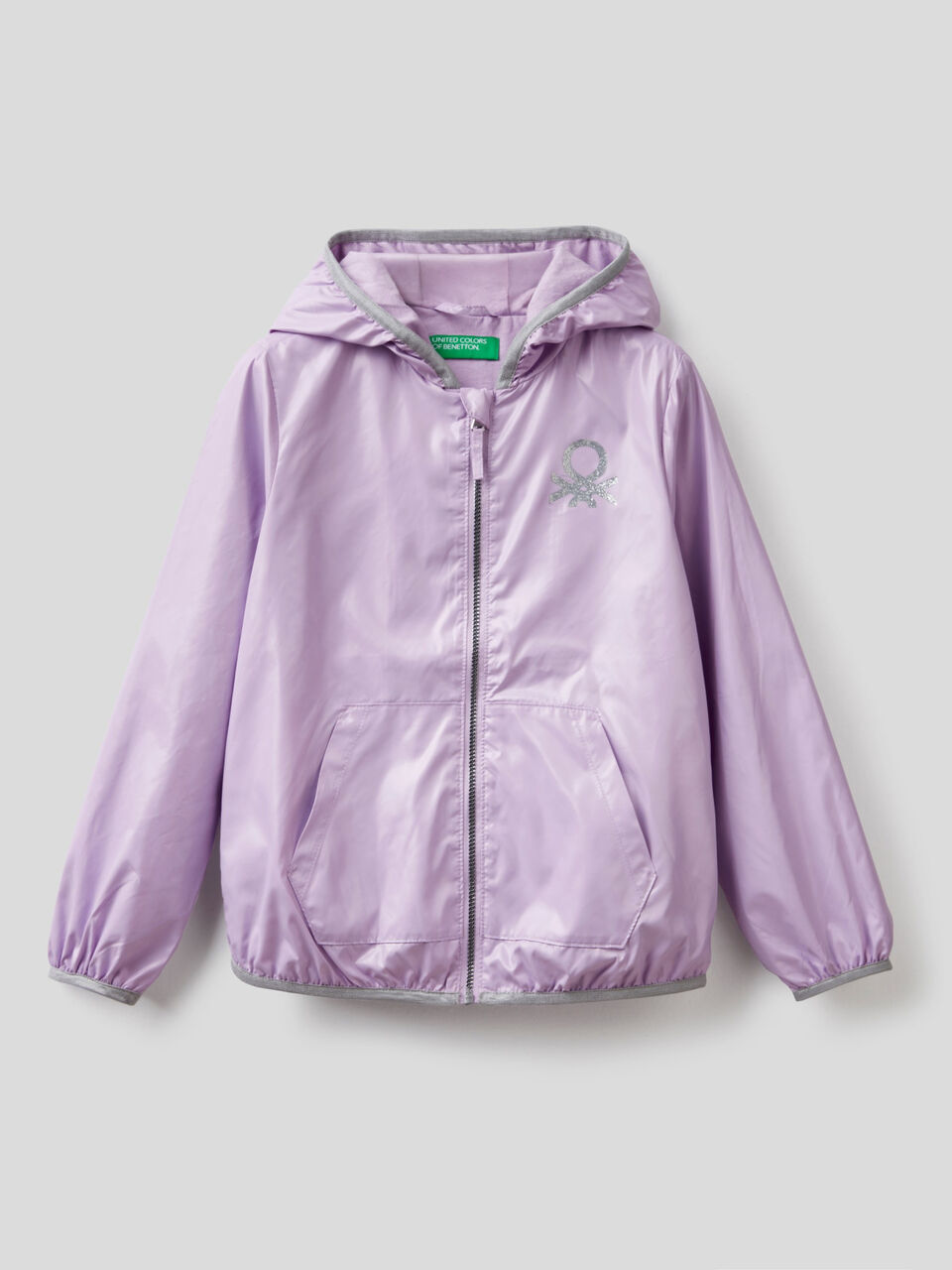 Jacket with hood in technical fabric image number 1