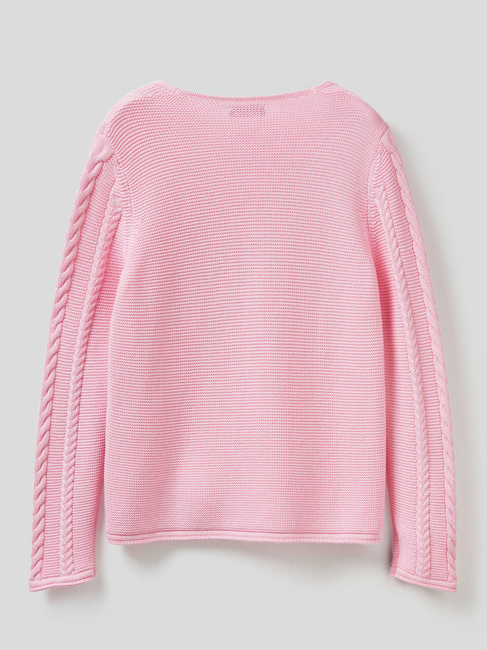 Cable knit sweater in pure cotton image number 2