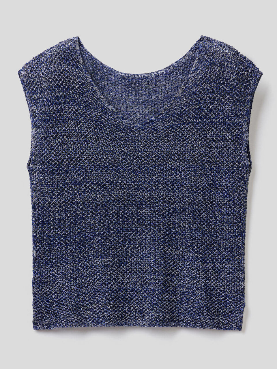 Mesh knit sweater in 100% cotton image number 1