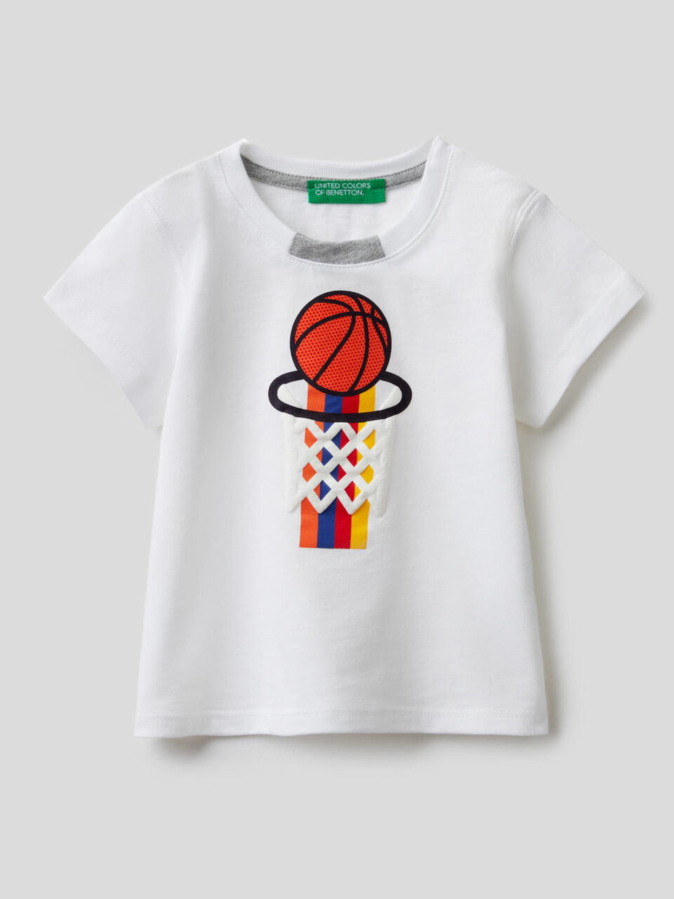 100% cotton t-shirt with multicolor print image number 1