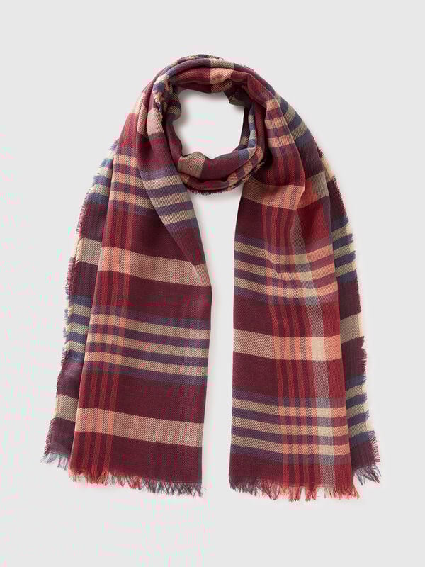 Jacquard check scarf Men