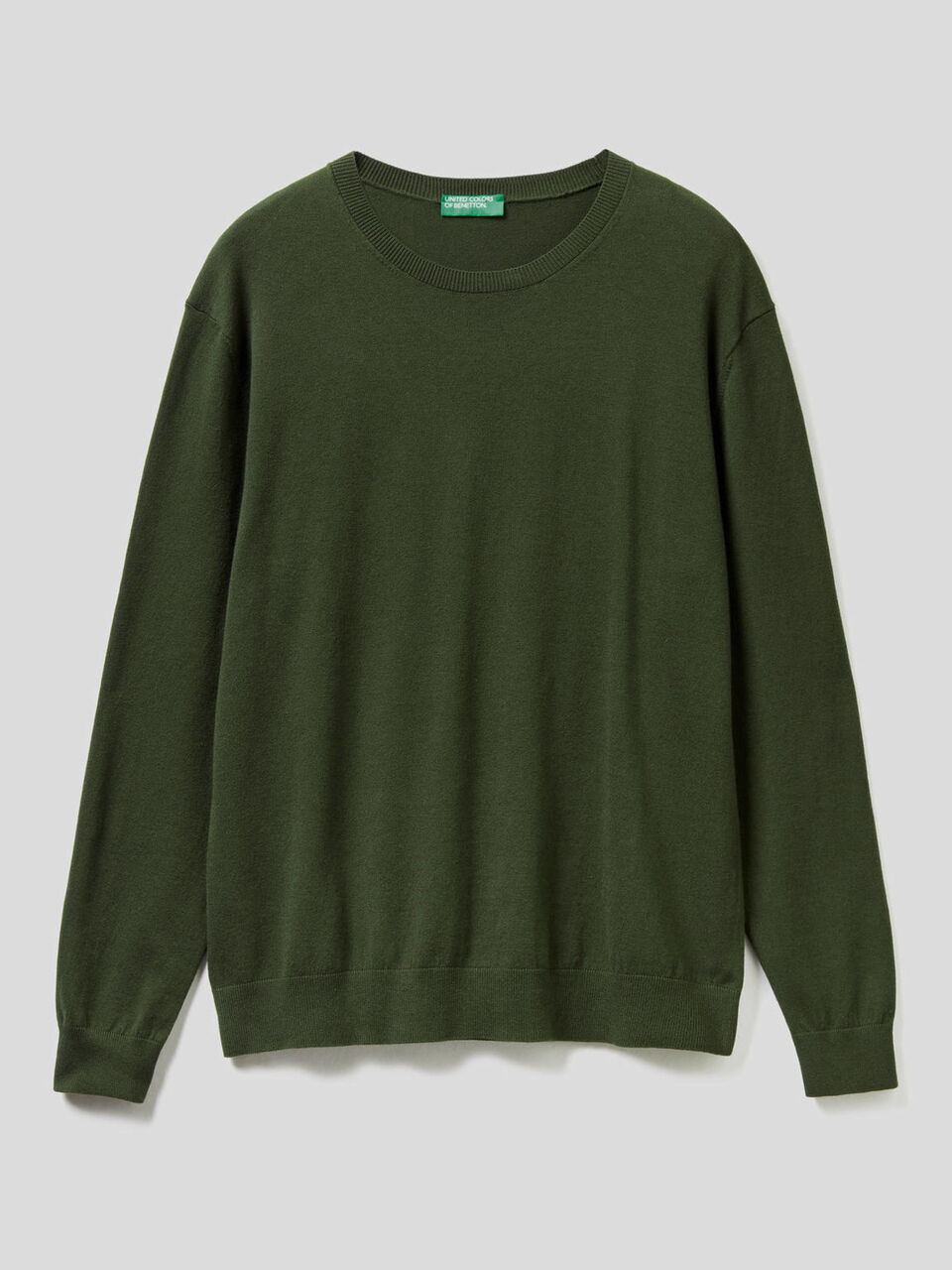 Crew neck sweater in cotton blend image number 1