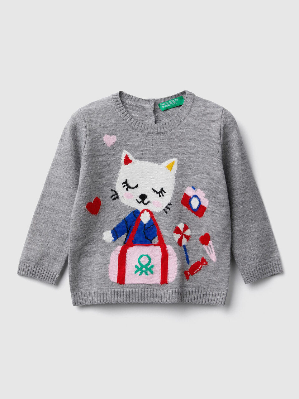 Sweater with inlay and pocket image number 1