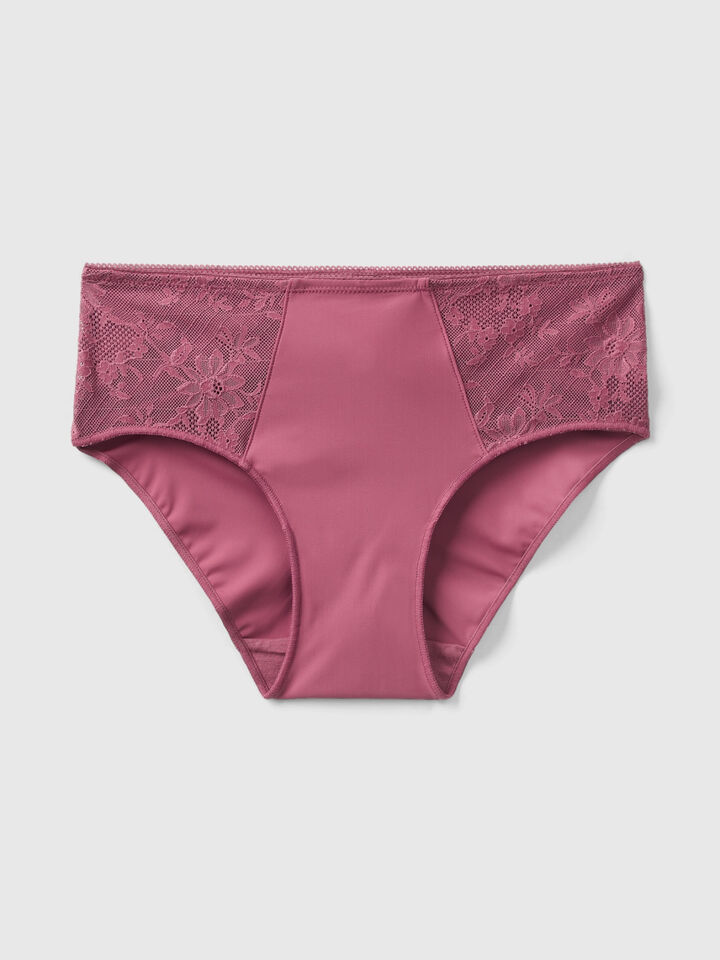 Briefs in lace and microfiber image number 1