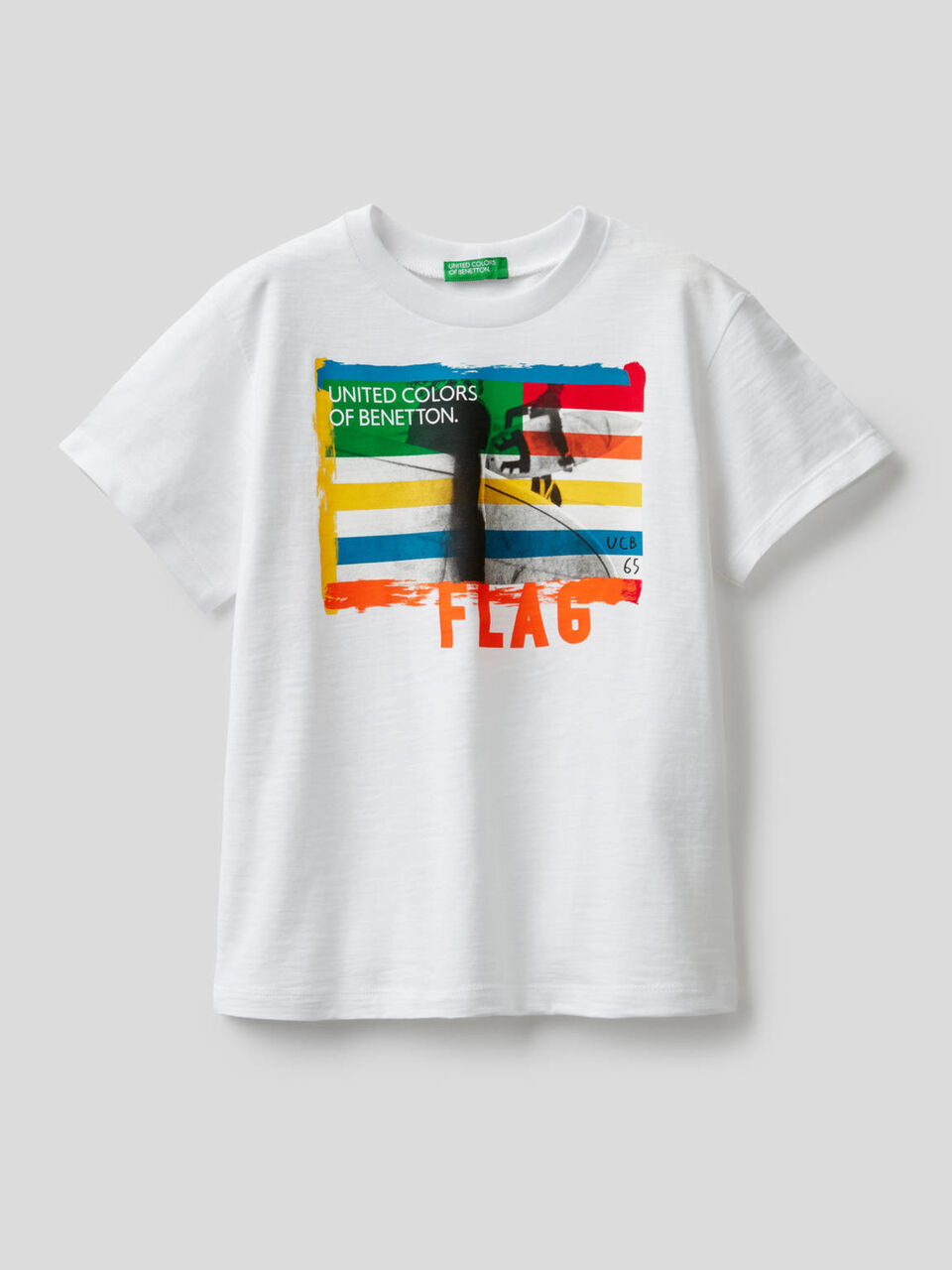 Cotton t-shirt with surf print image number 1