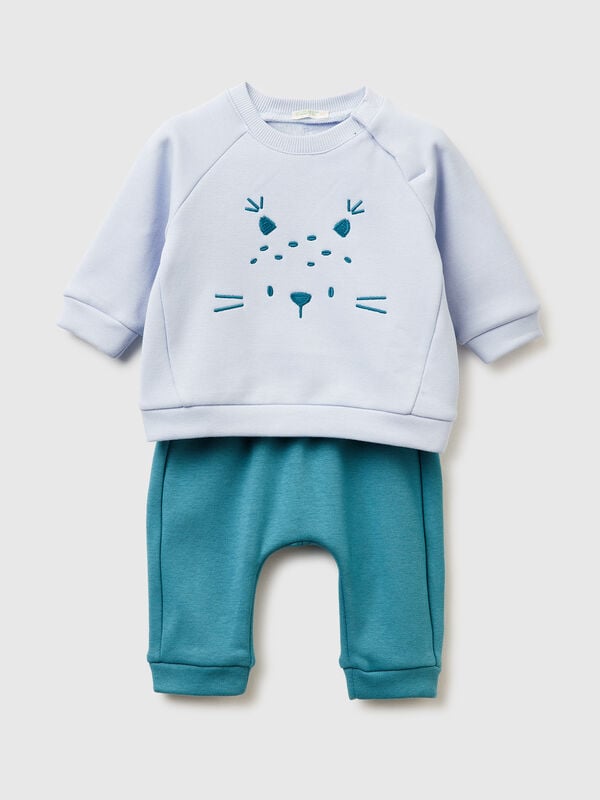 Set with animal embroidery New Born (0-18 months)