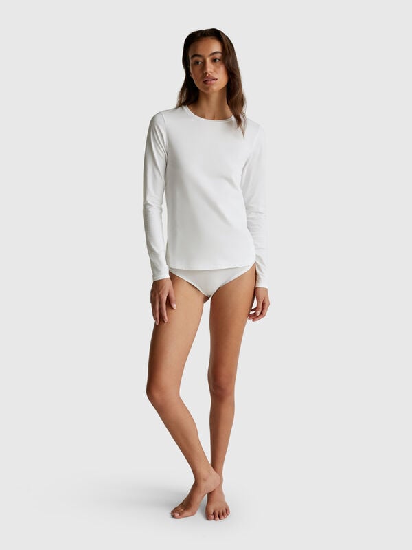 Long sleeve t-shirt in super stretch cotton Women