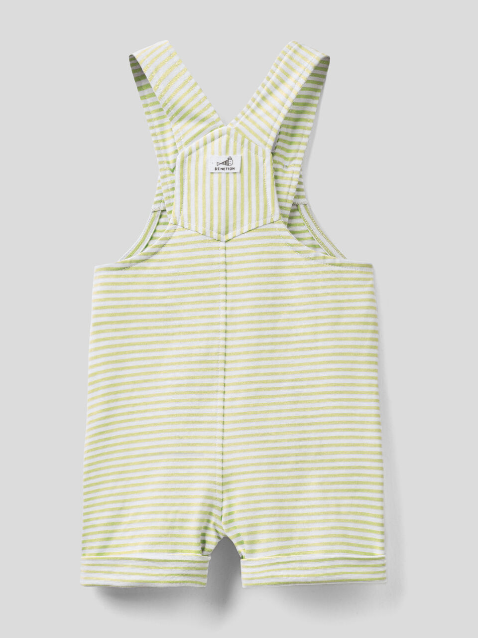 Striped overalls in 100% organic cotton image number 2