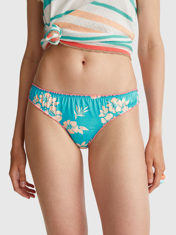 Swim bottoms with floral print Women