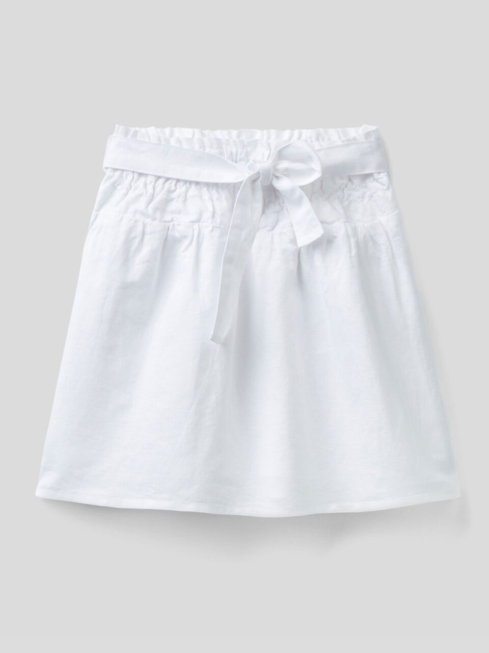 High-waisted skirt in linen blend image number 1