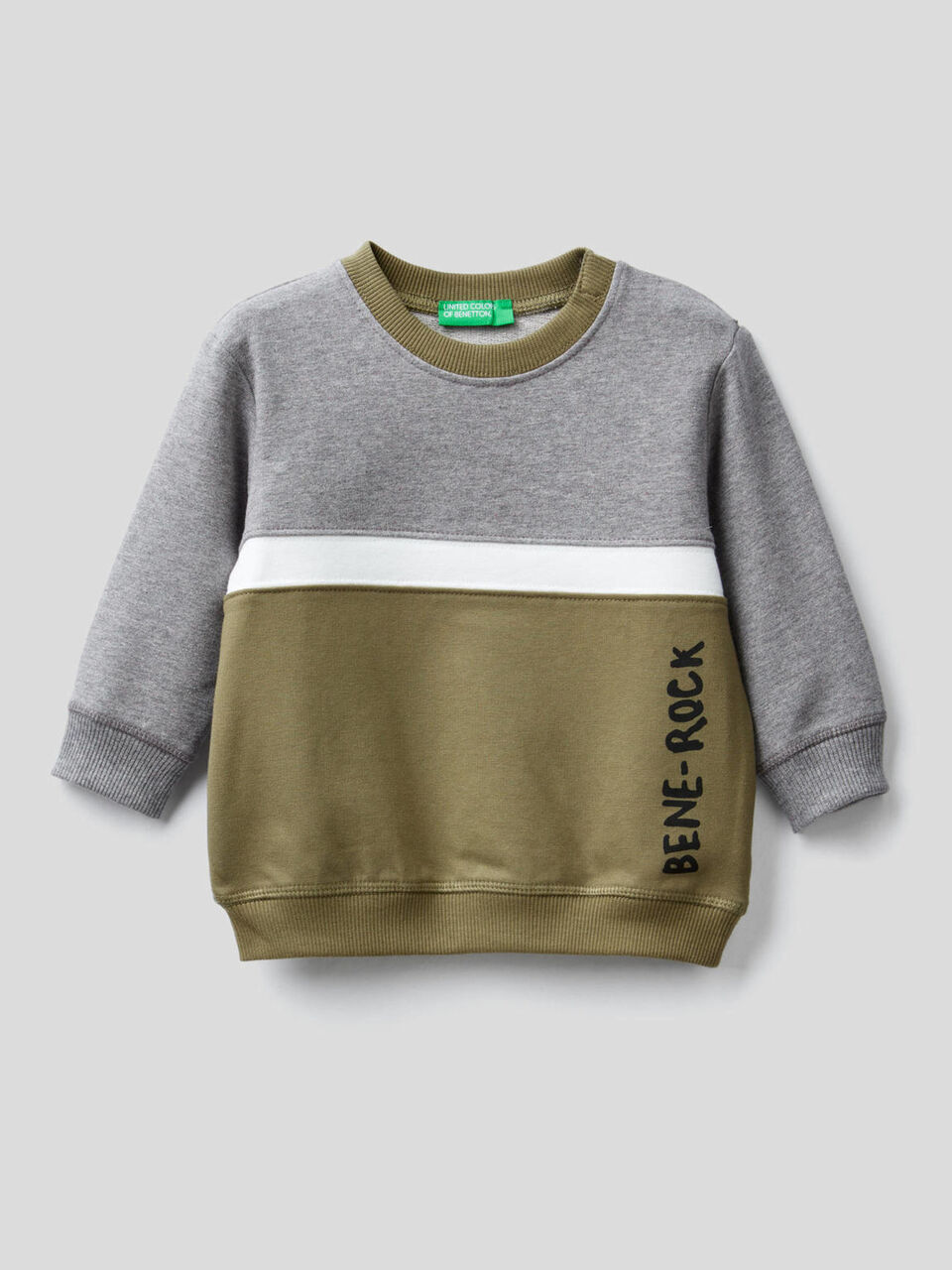 Color block sweatshirt in stretch organic cotton image number 1