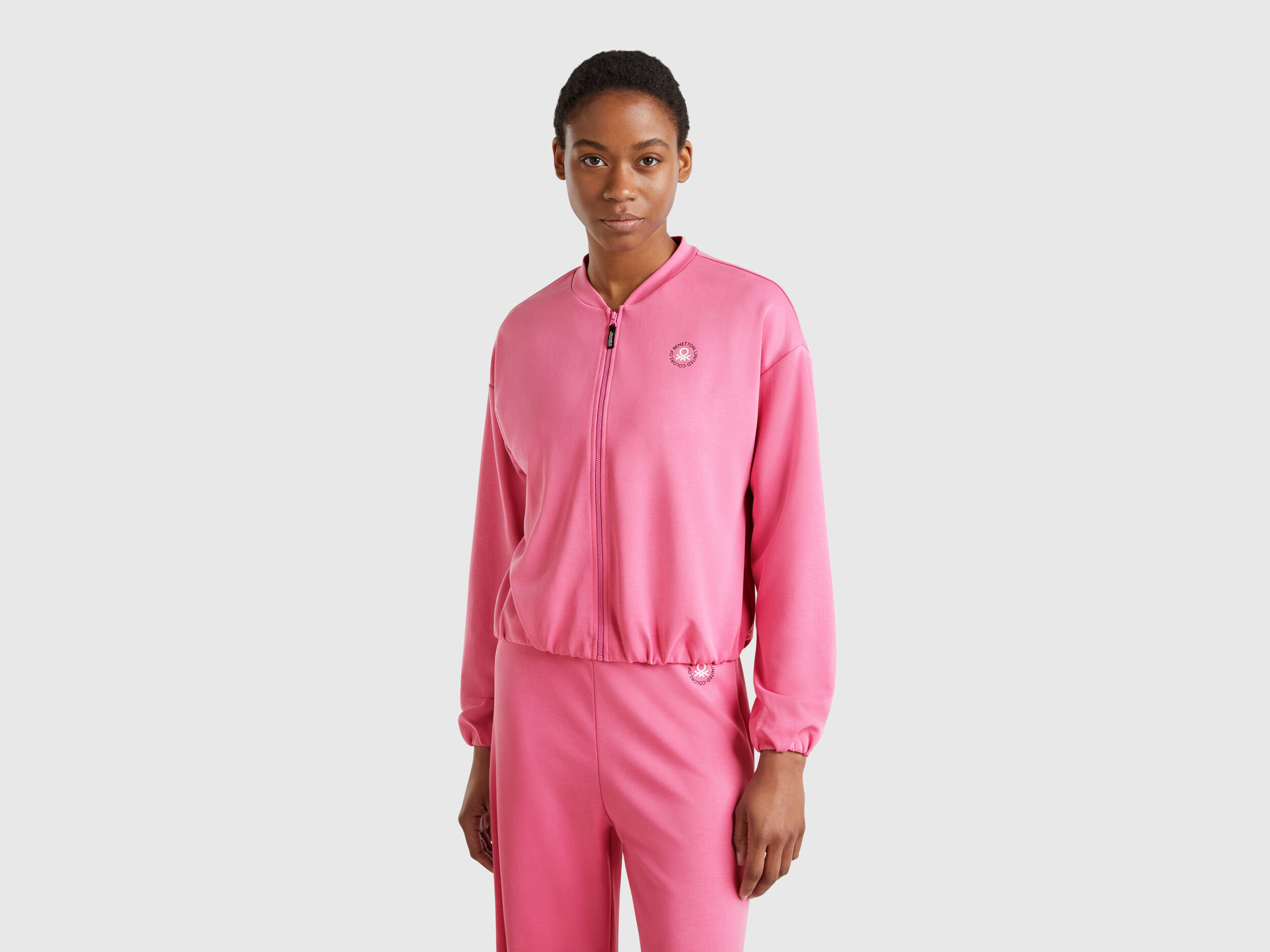 福袋 売れ残り zip-up MODAL sweatshirt Benetton | Pink - 邦楽