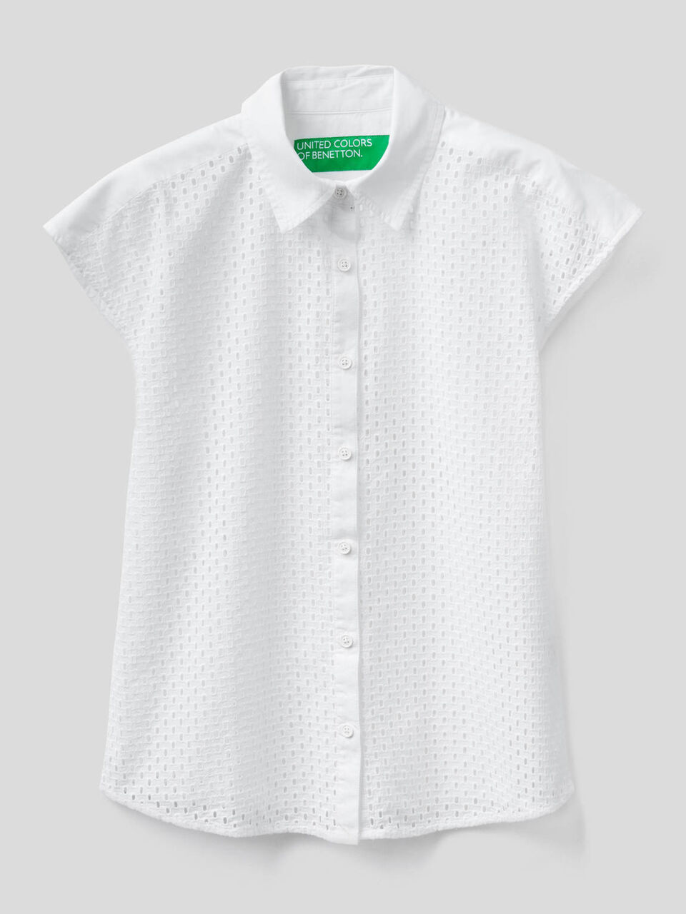 Broderie anglaise shirt in 100% cotton image number 1