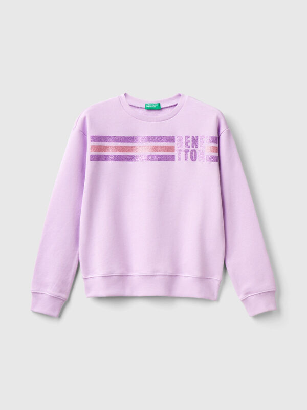100% cotton sweatshirt with glittery logo Junior Girl