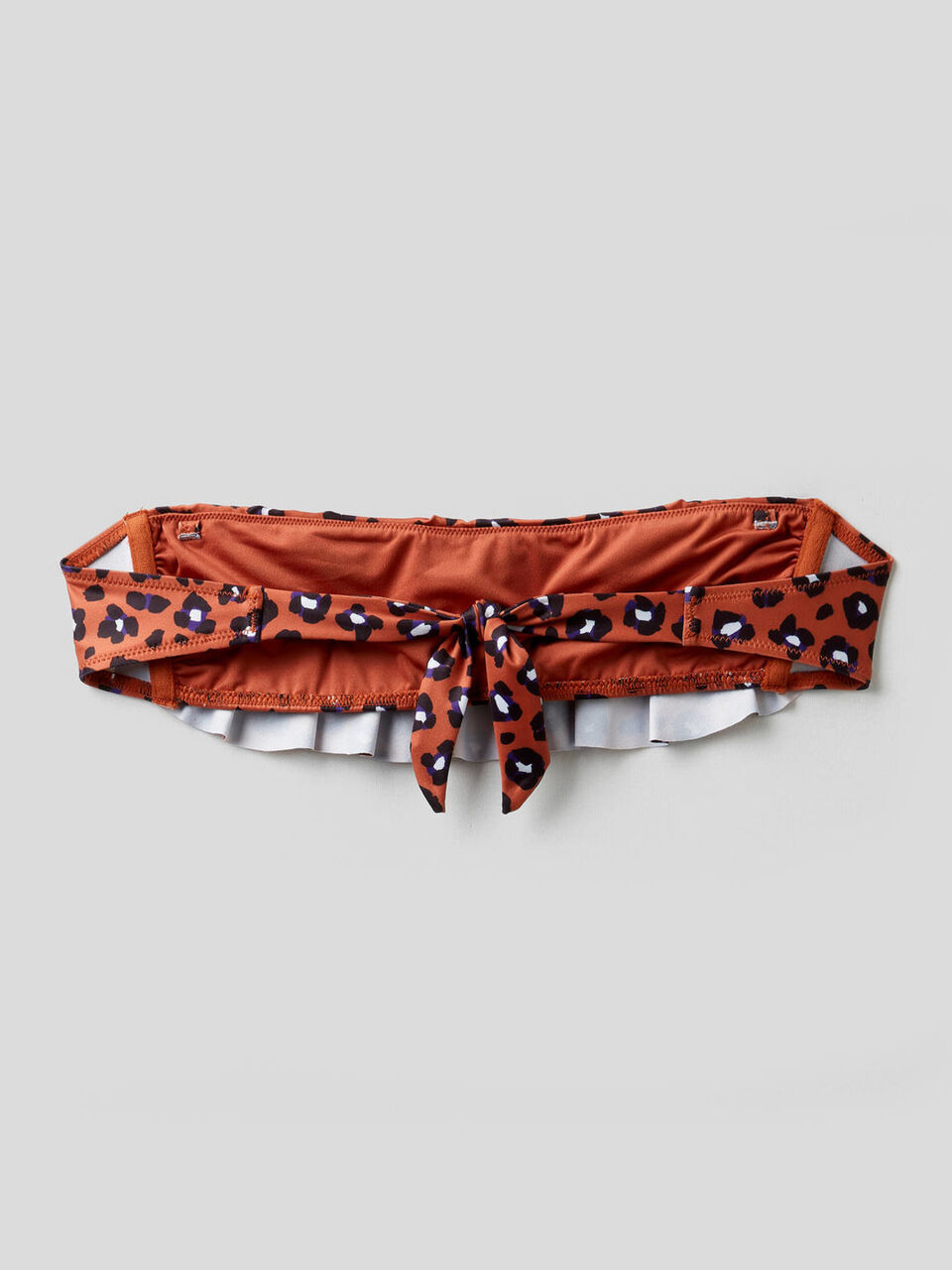 Animal print bandeau top with frills image number 2