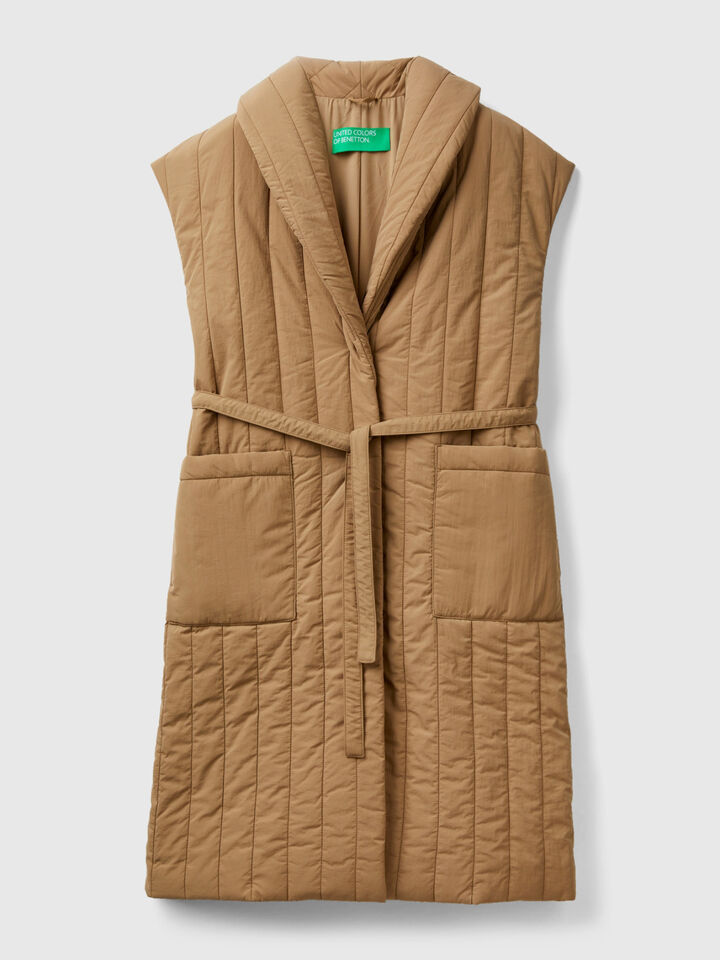 Maxi padded vest with wadding image number 1