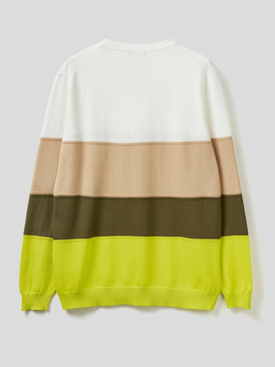 Striped sweater in pure cotton image number 2