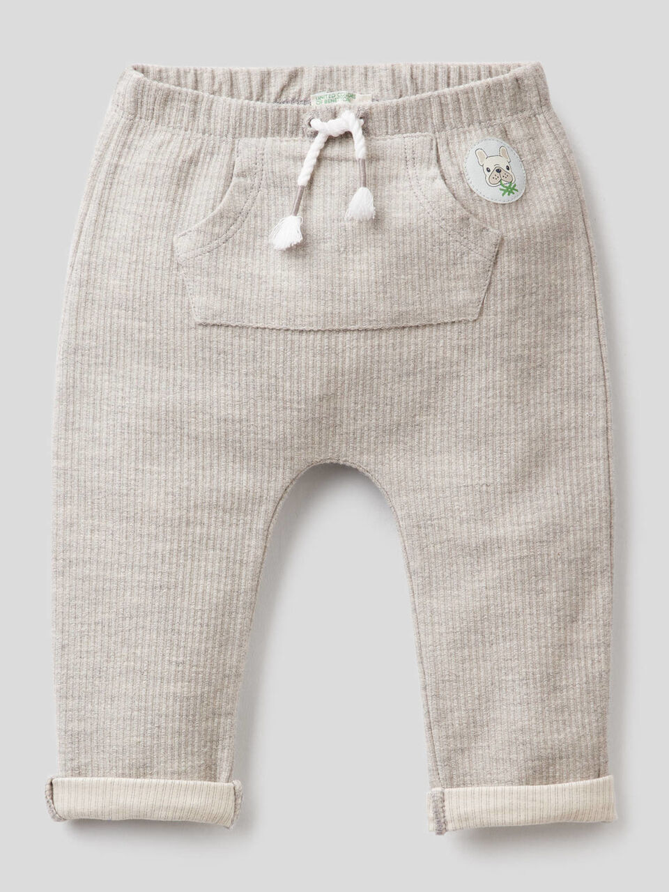 Trousers in stretch ribbed fabric image number 1