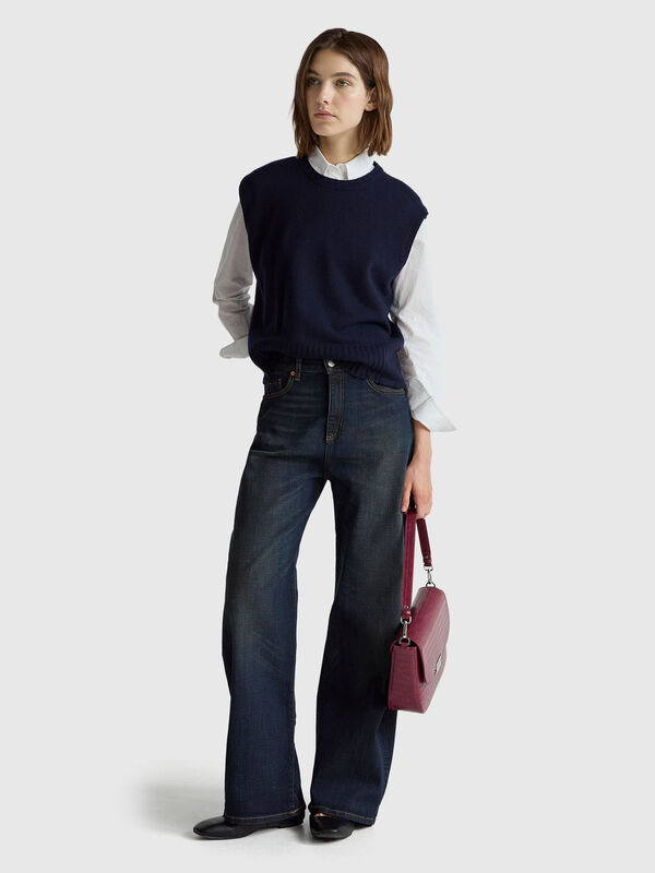 Vest in wool and viscose blend Women