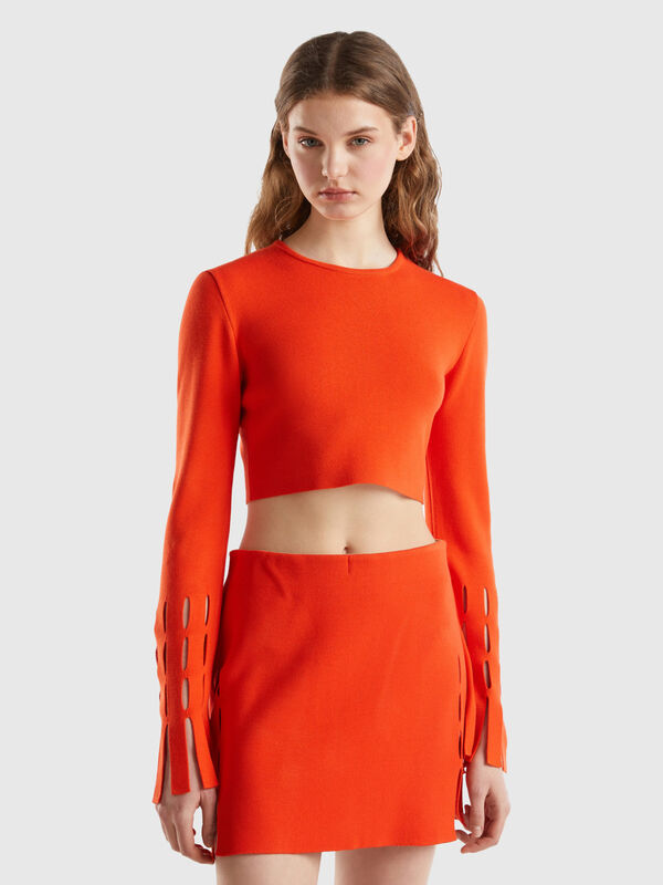 Cut-out cropped sweater Women