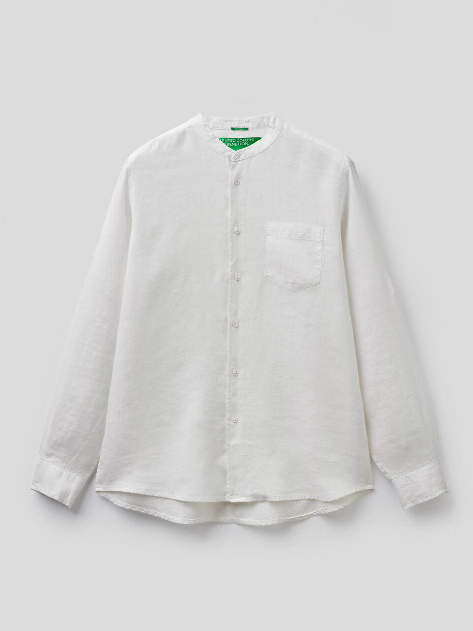 100% linen Mandarin collar shirt Men image number 1