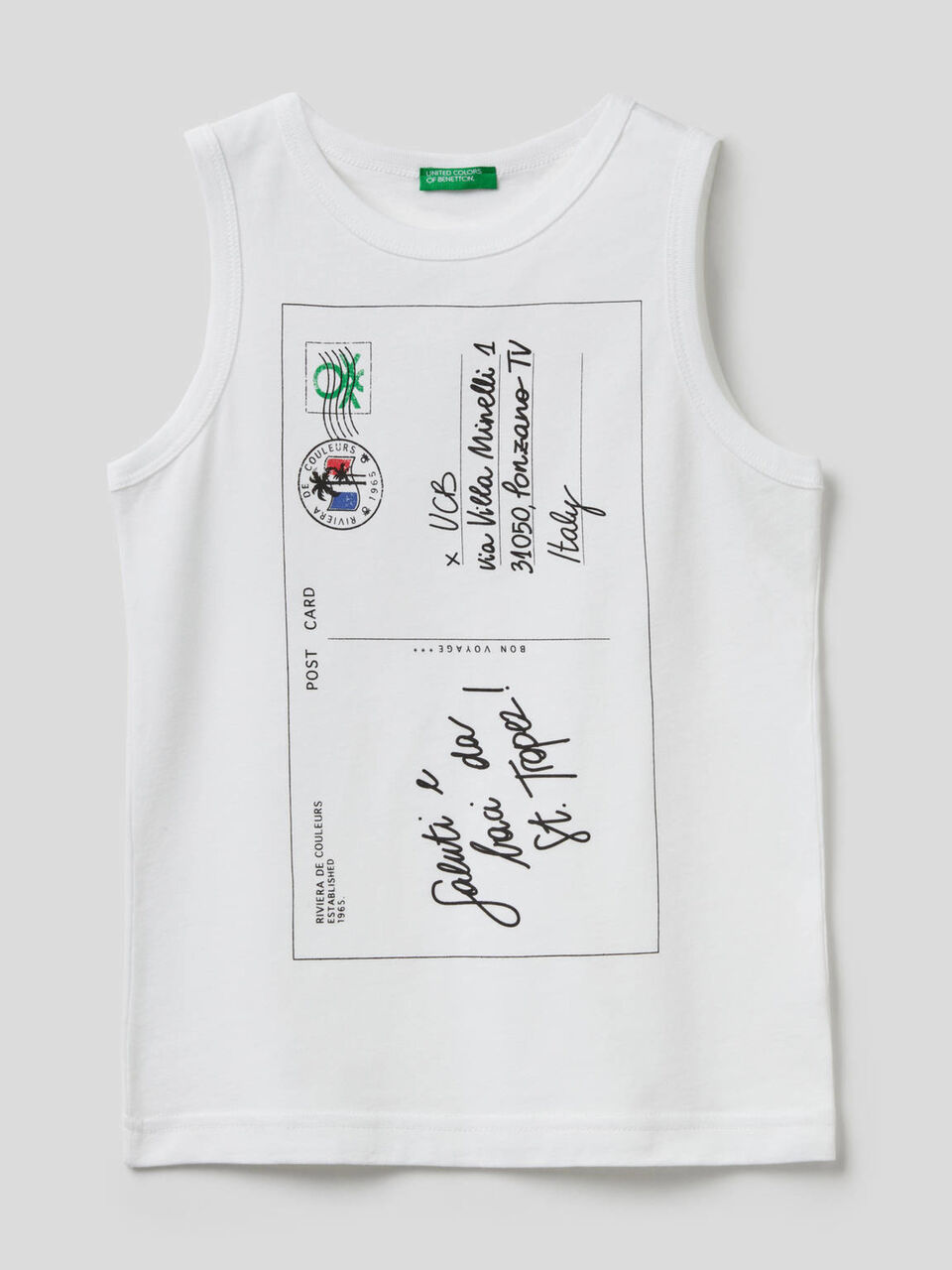 Tank top with postcard print image number 1