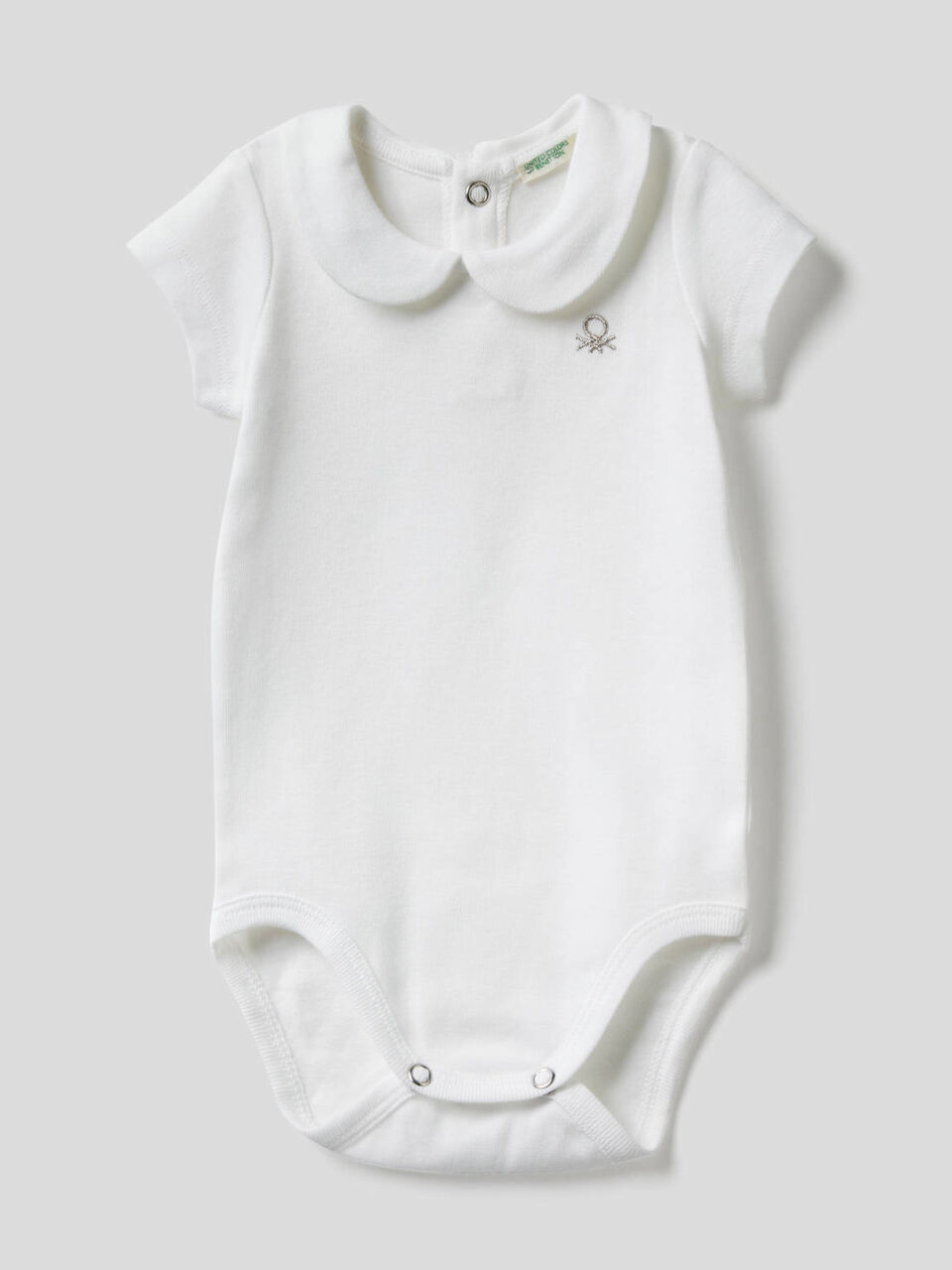 Bodysuit with collar in organic cotton image number 1