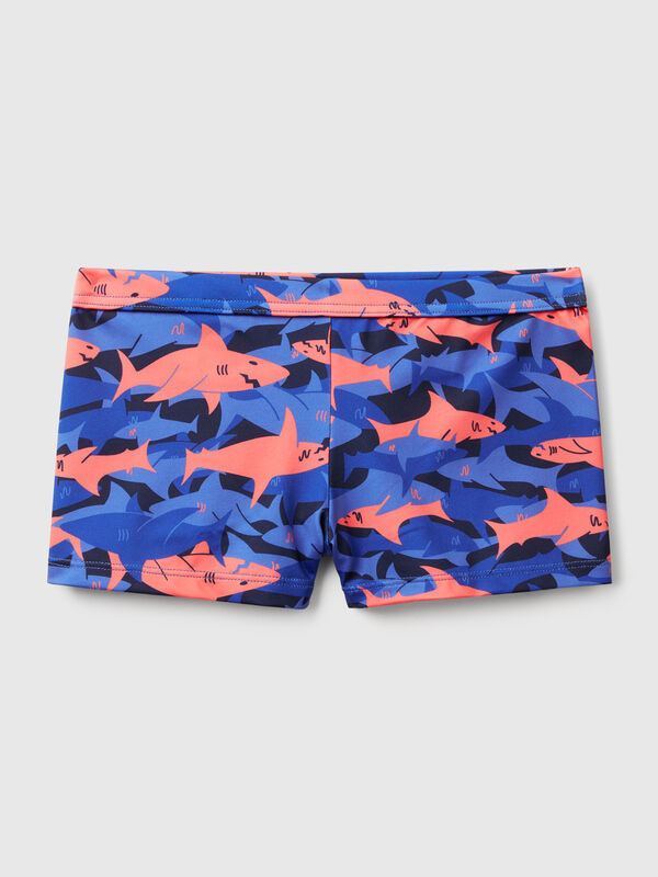 Striped swim trunks with crabs Junior Boy