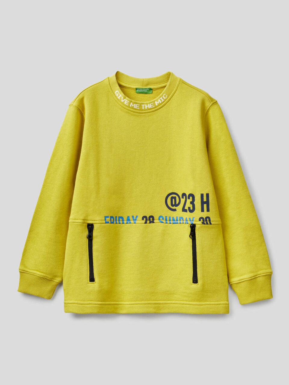 Sweatshirt in 100% cotton with zip-up pocket image number 1