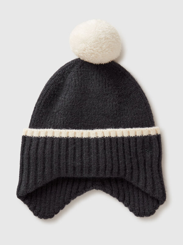 Hat with earflaps and pom pom Junior Boy