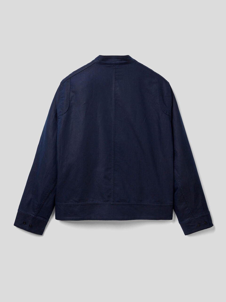 Blue jacket in linen blend image number 2