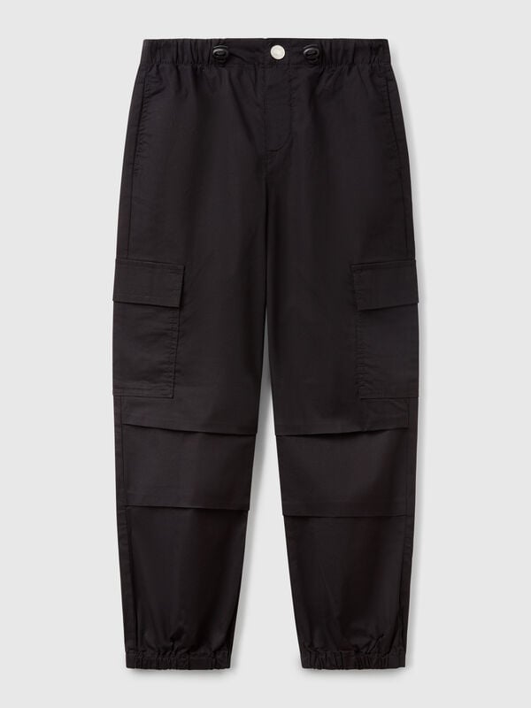 Stretch cotton cargo trousers Junior Girl
