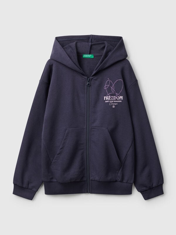 Zip-up sweatshirt with print Junior Girl