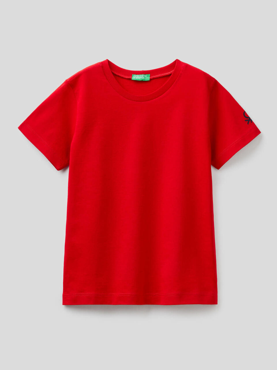 Organic cotton t-shirt with logo print image number 1