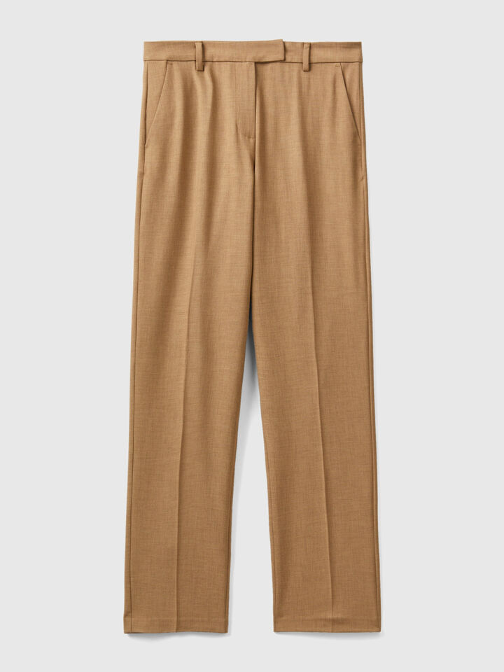 Regular fit flowy trousers image number 1