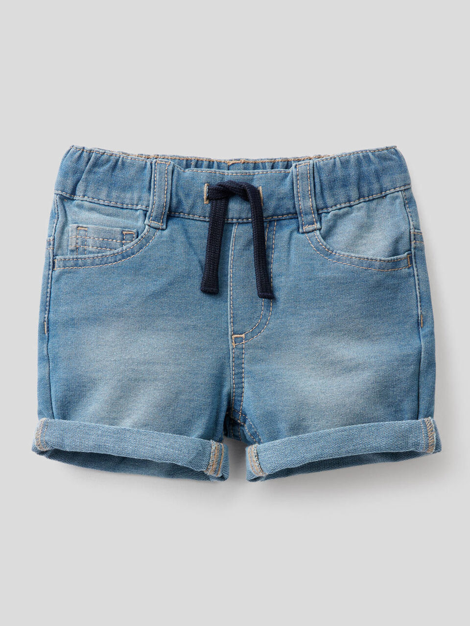 Denim look sweat shorts image number 1