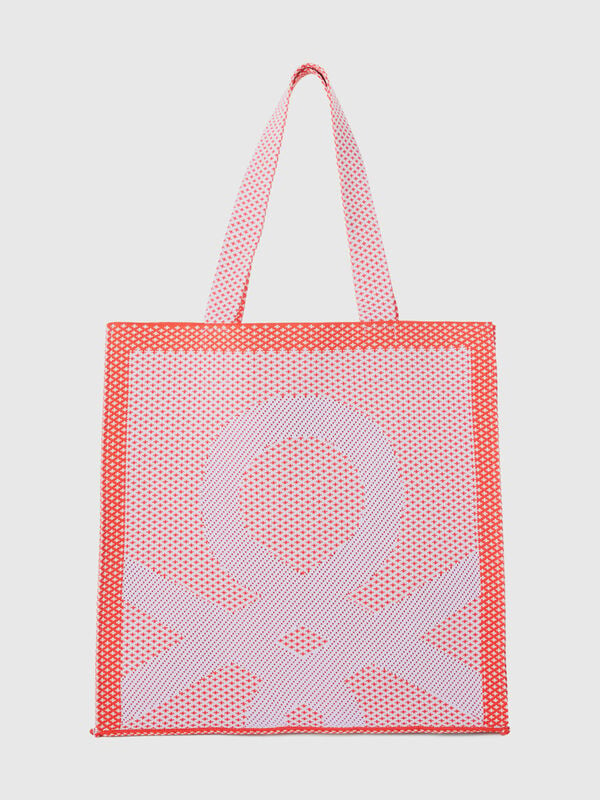 Red and pink reversible tote bag Women