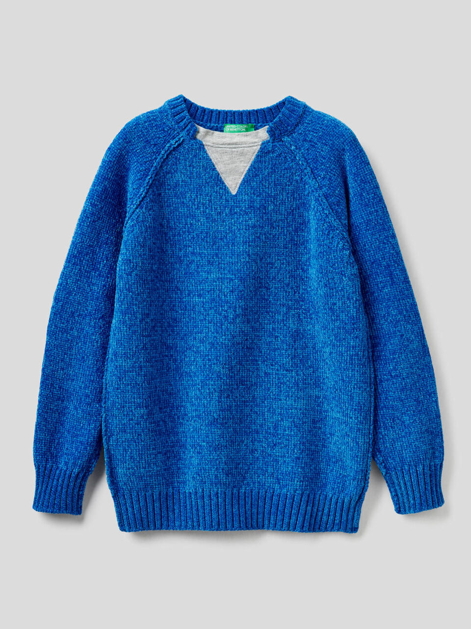 Chenille sweater with clashing details image number 1