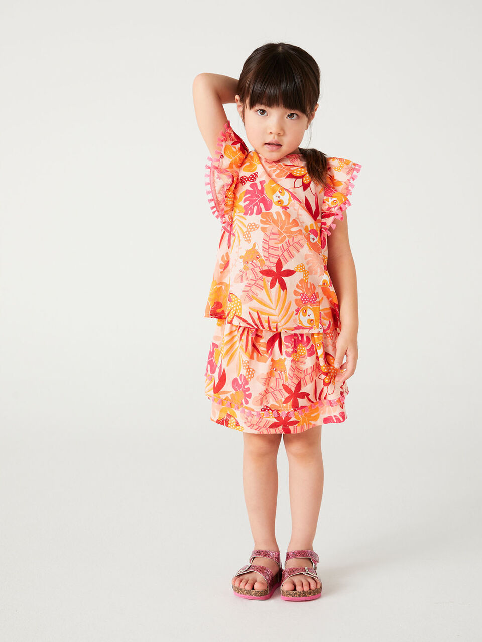 Patterned skirt with tassels image number 1
